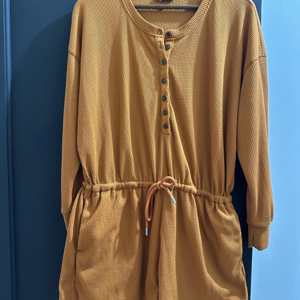 Orange Button-Up Romper